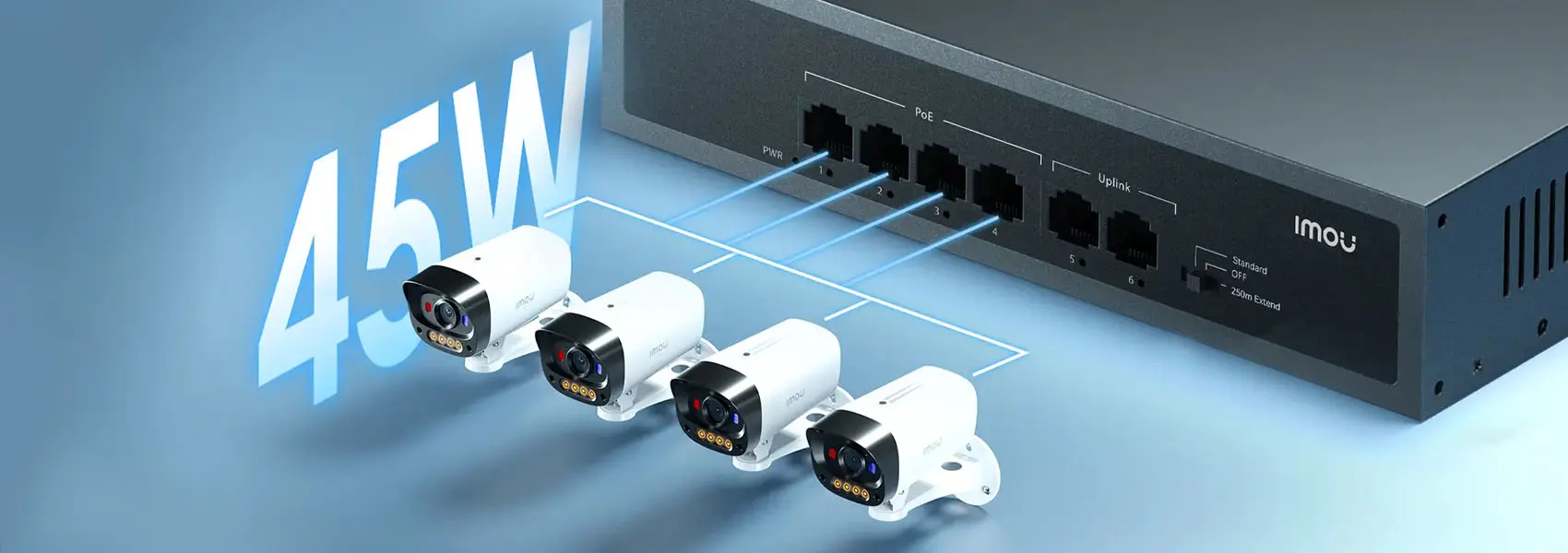4-портовий некерований PoE комутатор Imou SF106P